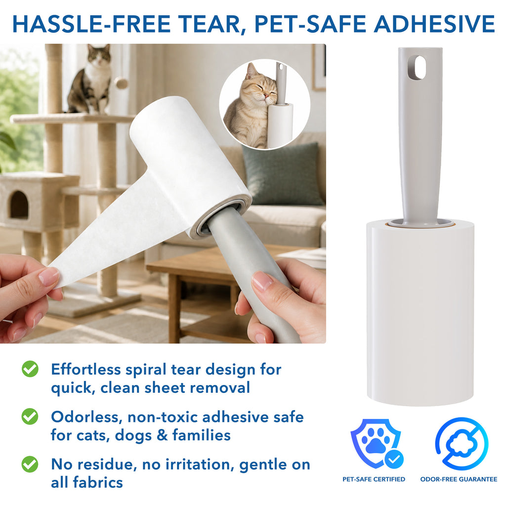 PLUMEBAY Extra Sticky Lint Roller 12 Pack, 1200 Sheets Total, Pet Hair Remover