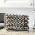 PLUMEBAY Spice Rack Organizer with 28 Jars, Black – Countertop or Wall Mount