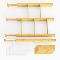 PLUMEBAY Bamboo Drawer Dividers with Inserts and Labels, Adjustable Expandable Drawer Organizers for Kitchen, Dresser and Office, 4 Dividers (17–22 in Natural)