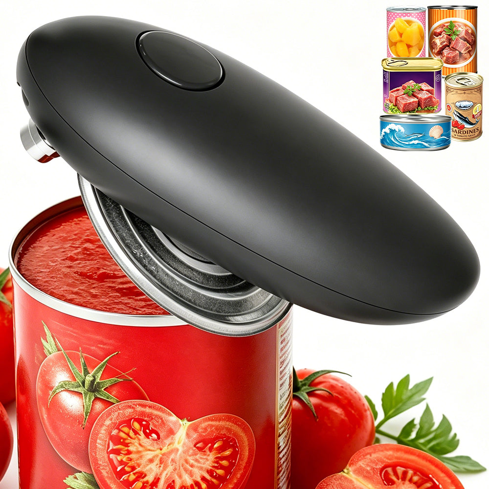 PLUMEBAY Automatic Electric Can Opener, One-Touch Hands-Free, Smooth Edge, Battery Powered